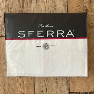 NEW Sferra Fiona 3200 Twin Duvet Cover $340 White Sateen 100% Egyptian Cotton